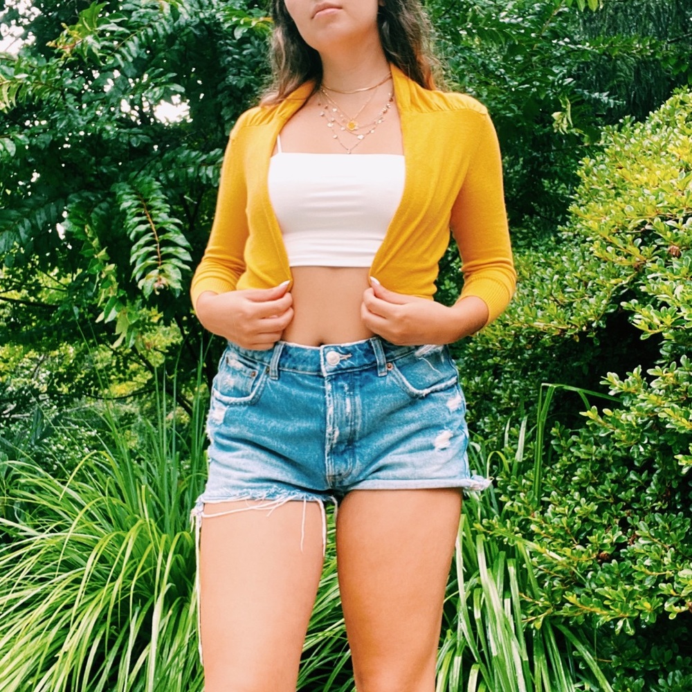 Yellow mini cardigan